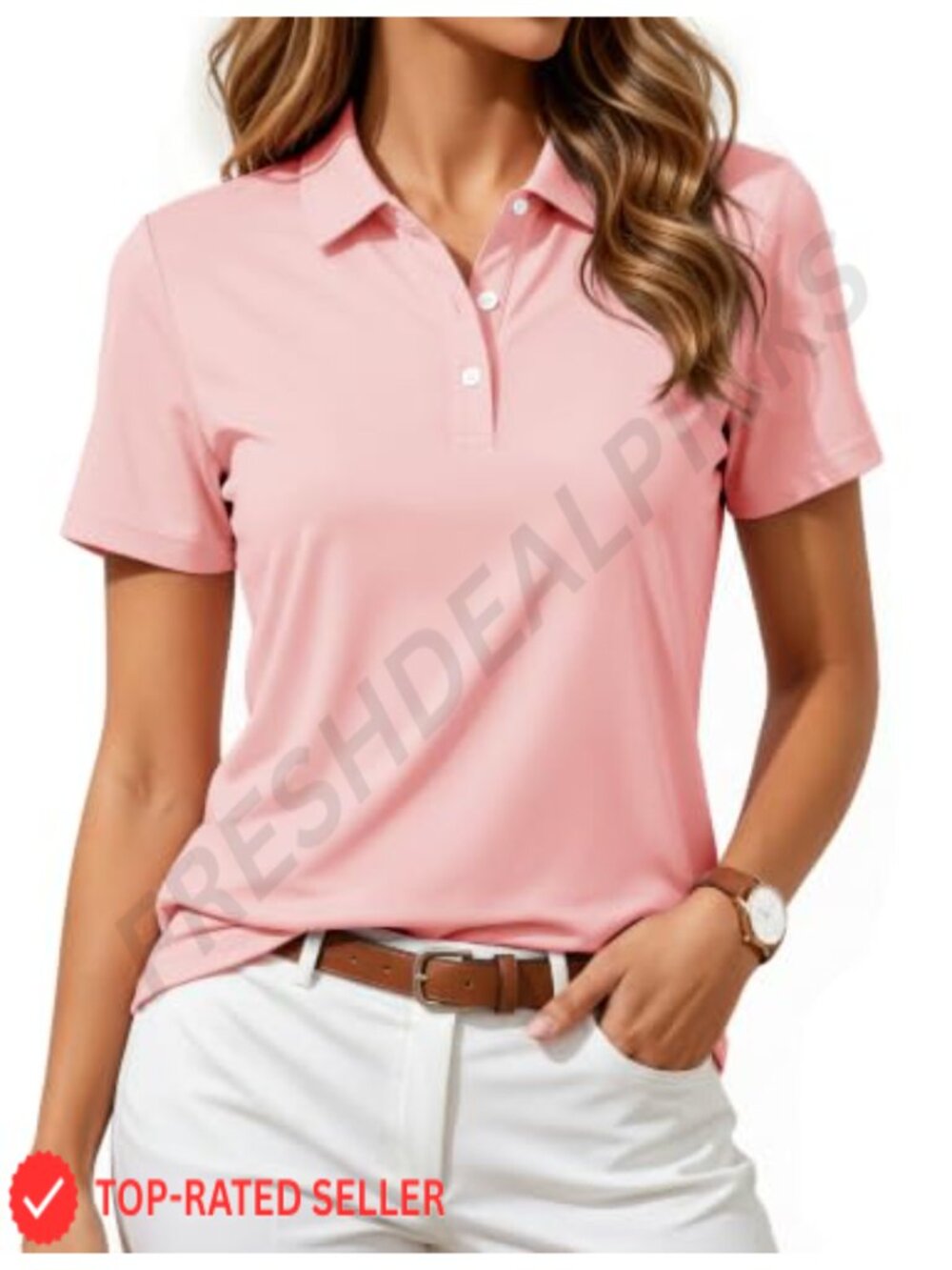 Women's Golf Polo Shirt Short Sleeve UPF 50+ Quick Dry 4-Way Stretch Athletic